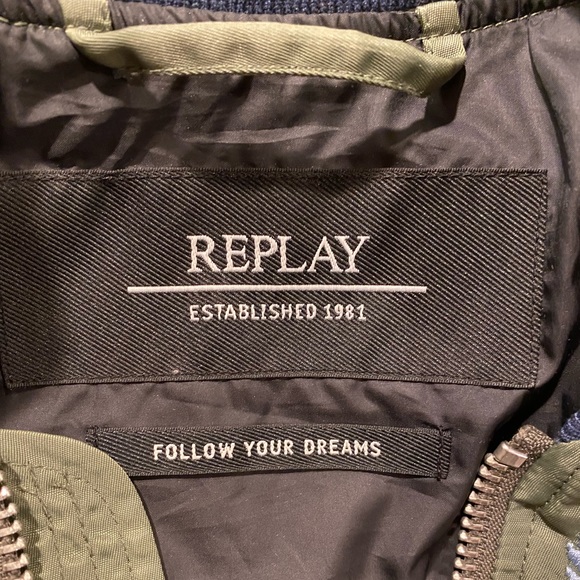 **LIKE NEW** REPLAY Embroidered Bomber Jacket with Patchwork. Size M. - Picture 6 of 9